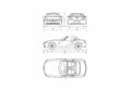 Blueprint BMW Z4 E85 Roadster Cabriolet 2007 A4 Photo Print