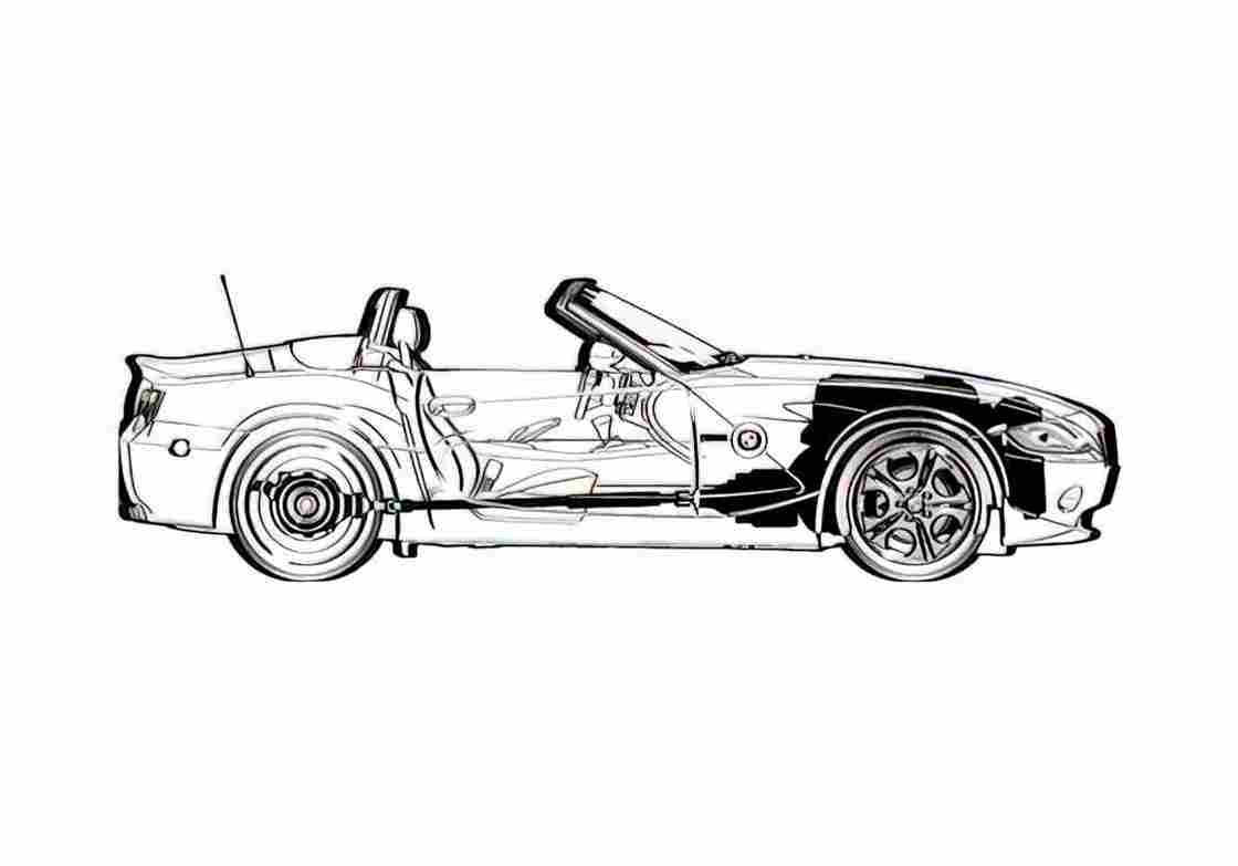 Blueprint BMW Z4 E86 3.0i Cabriolet 2005 A4 Photo Print