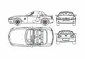 Blueprint BMW Z4 E86 Cabriolet 2002 A4 Photo Print