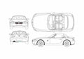 Blueprint BMW Z4 E86 Cabriolet 2003 A4 Photo Print
