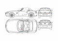 Blueprint BMW Z4 E86 Cabriolet 2004 A4 Photo Print