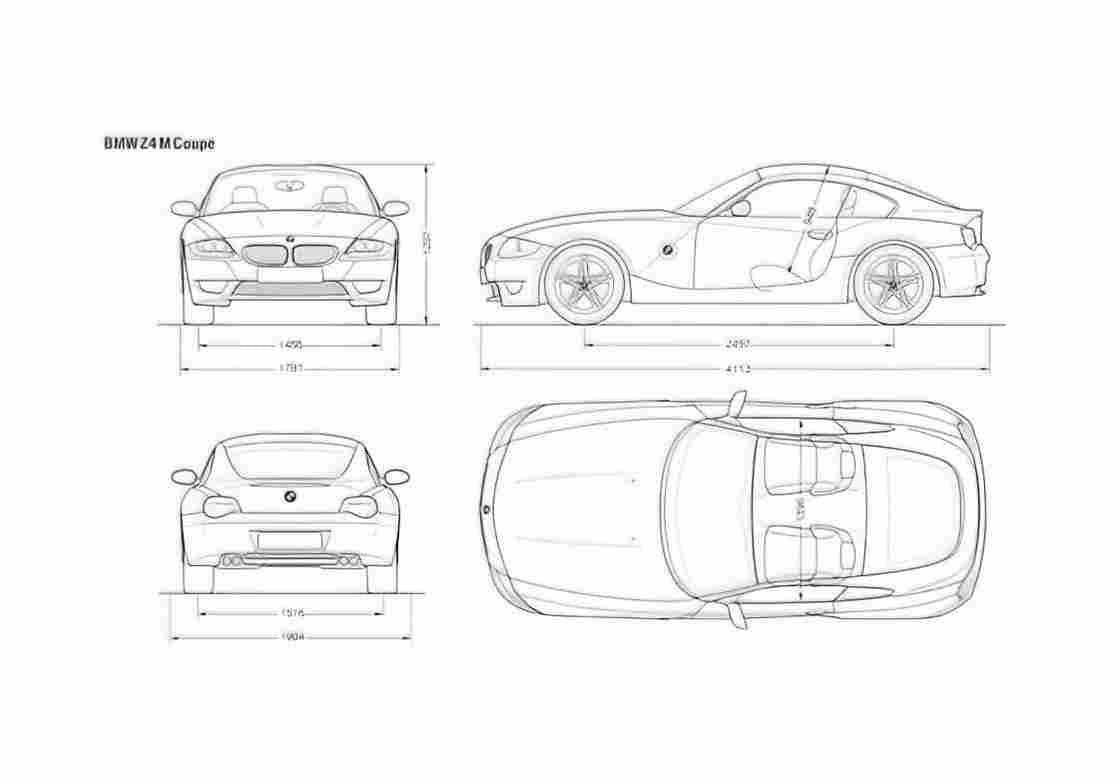 Blueprint BMW Z4 E86 M Coupe 2007 A4 Photo Print