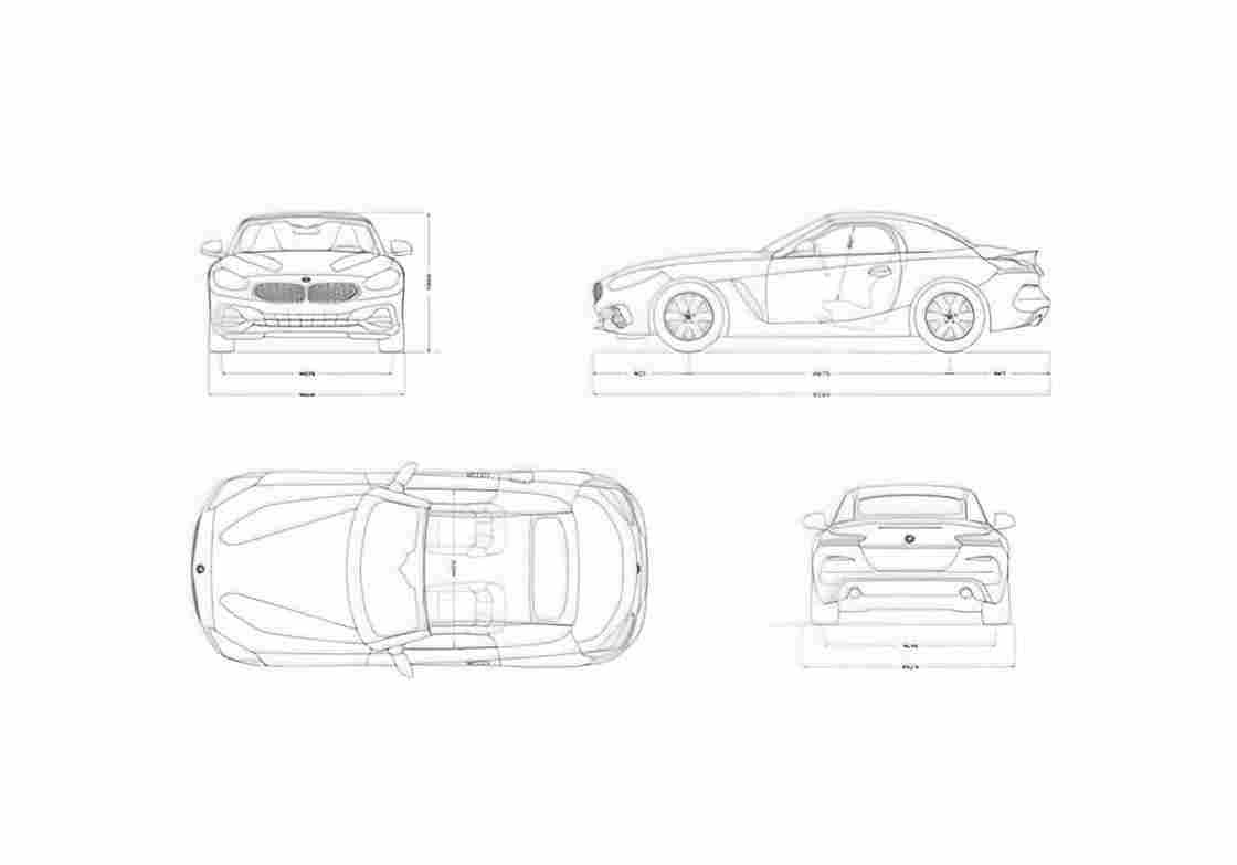 Blueprint BMW Z4 sDrive20i 01 A4 Photo Print