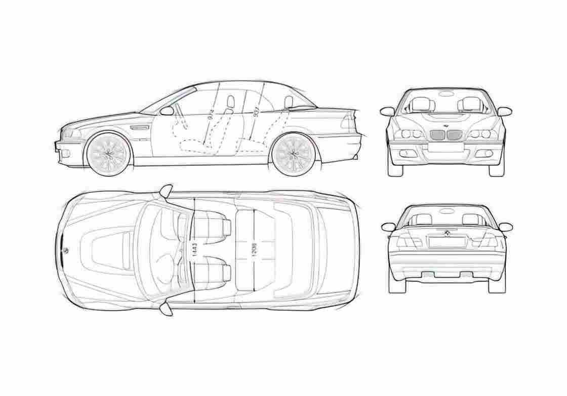 Blueprint C Cabriolet 2004 A4 Photo Print