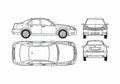 Blueprint Cadillac BLS Sedan 2006 A4 Photo Print