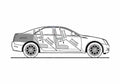Blueprint Cadillac CTS 3.6 V6 Sports Luxury Sedan 2008 A4 Photo Print