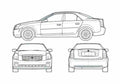 Blueprint Cadillac CTS Sedan 2004 A4 Photo Print