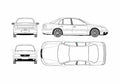 Blueprint Cadillac Catera Sedan 2001 A4 Photo Print