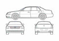 Blueprint Cadillac DTS Sedan 2007 A4 Photo Print