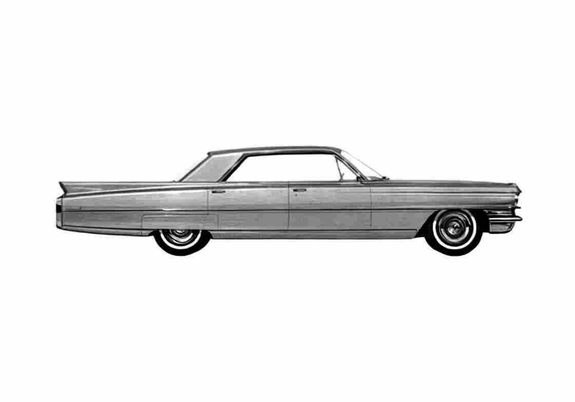 Blueprint Cadillac DeVille Hardtop Sedan 1963 A4 Photo Print