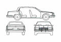 Blueprint Cadillac DeVille Sedan 1989 A4 Photo Print