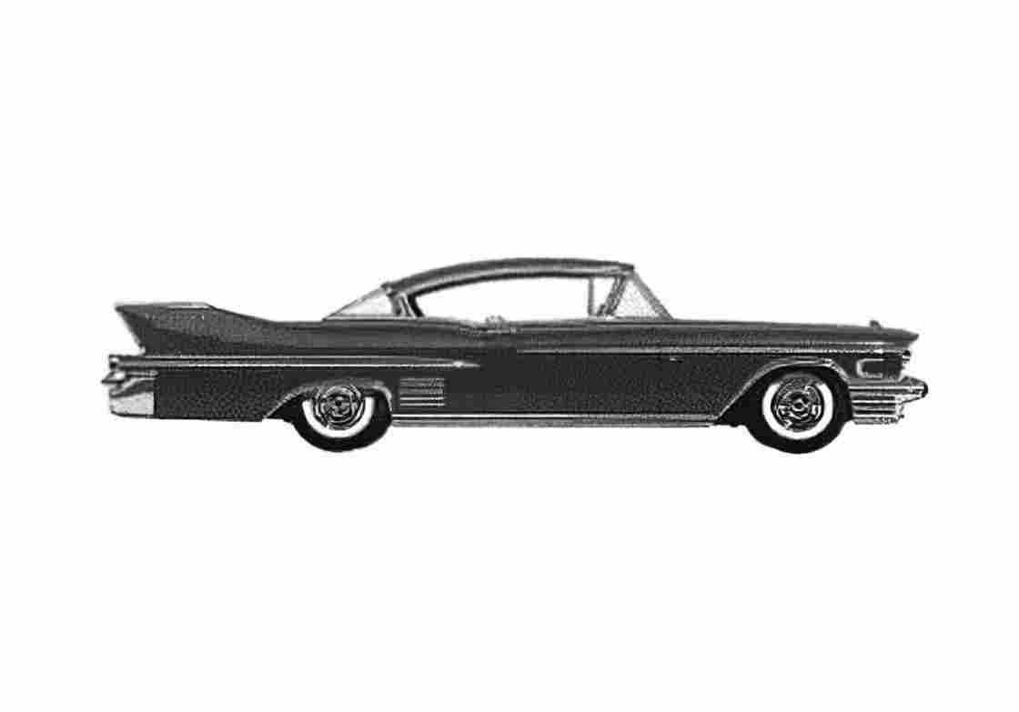 Blueprint Cadillac Deville Coupe 1958 A4 Photo Print