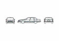 Blueprint Cadillac Deville Sedan 1996 A4 Photo Print