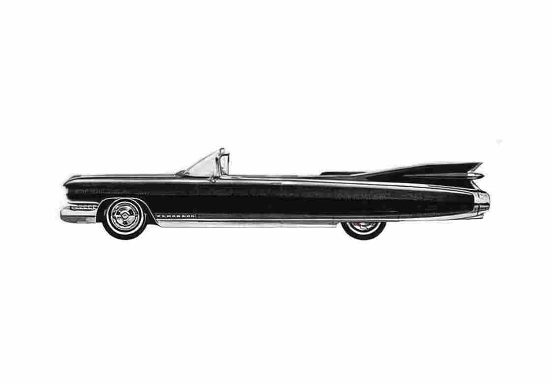 Blueprint Cadillac Eldorado Biarritz Convertible Cabriolet 1959 A4 Photo Print