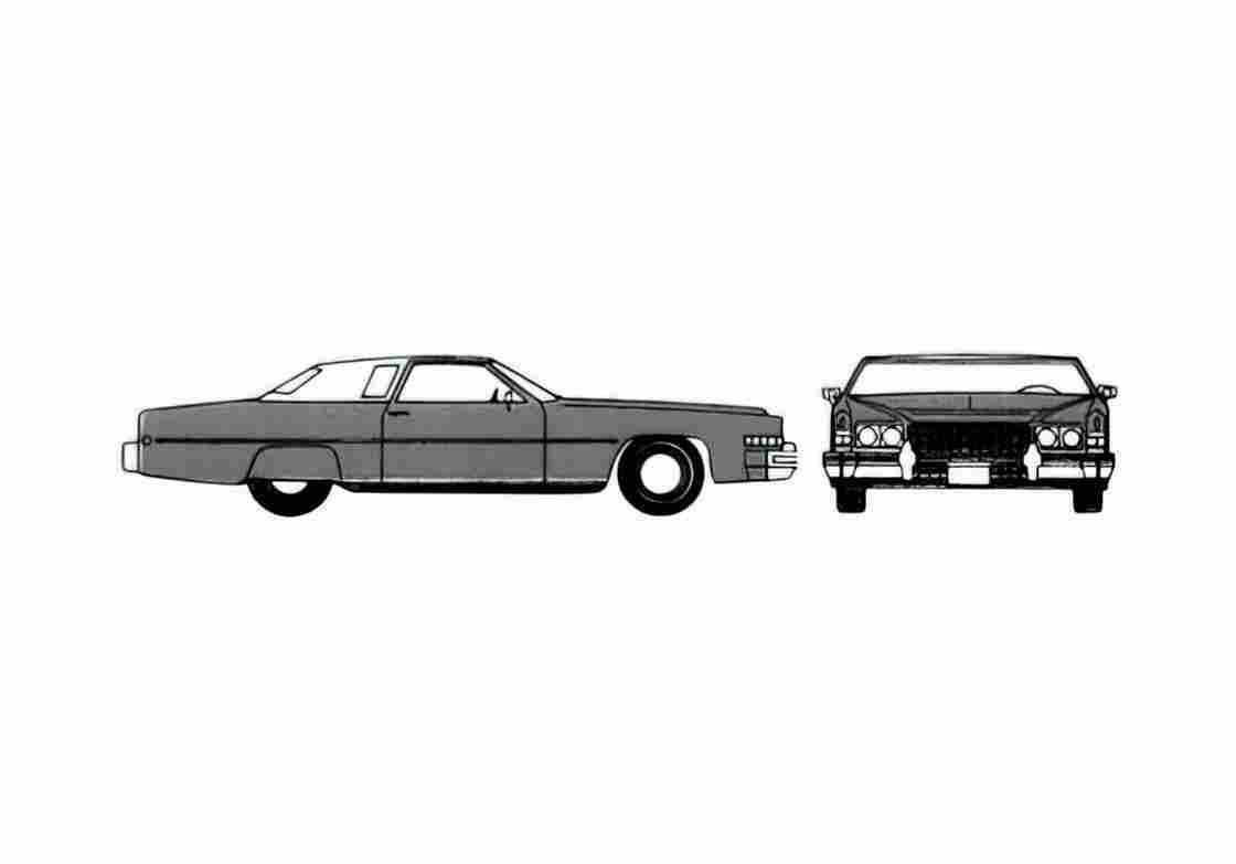 Blueprint Cadillac Eldorado Coupe 1976 A4 Photo Print