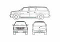 Blueprint Cadillac Escalade ESV SUV 2004 A4 Photo Print
