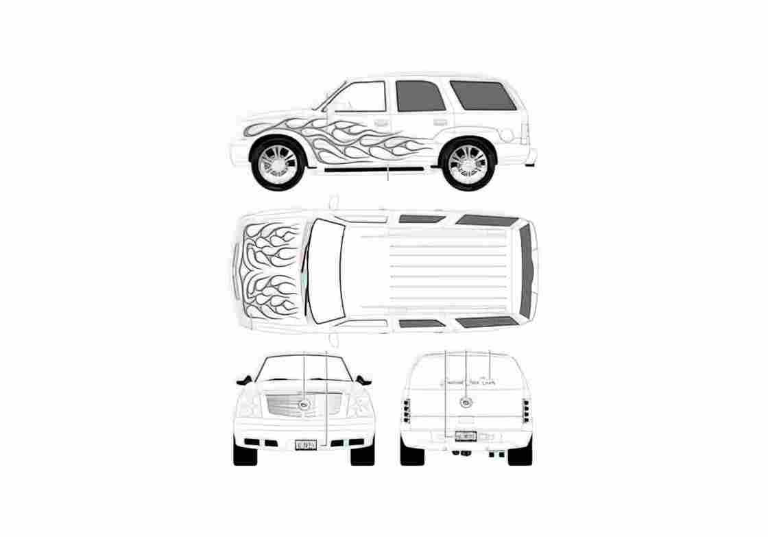 Blueprint Cadillac Escalade SUV 1999 A4 Photo Print