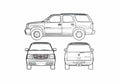 Blueprint Cadillac Escalade SUV 2004 A4 Photo Print