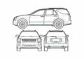 Blueprint Cadillac SRX SUV 2006 A4 Photo Print