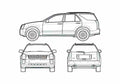 Blueprint Cadillac SRX SUV 2007 A4 Photo Print