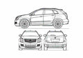Blueprint Cadillac SRX SUV 2010 A4 Photo Print