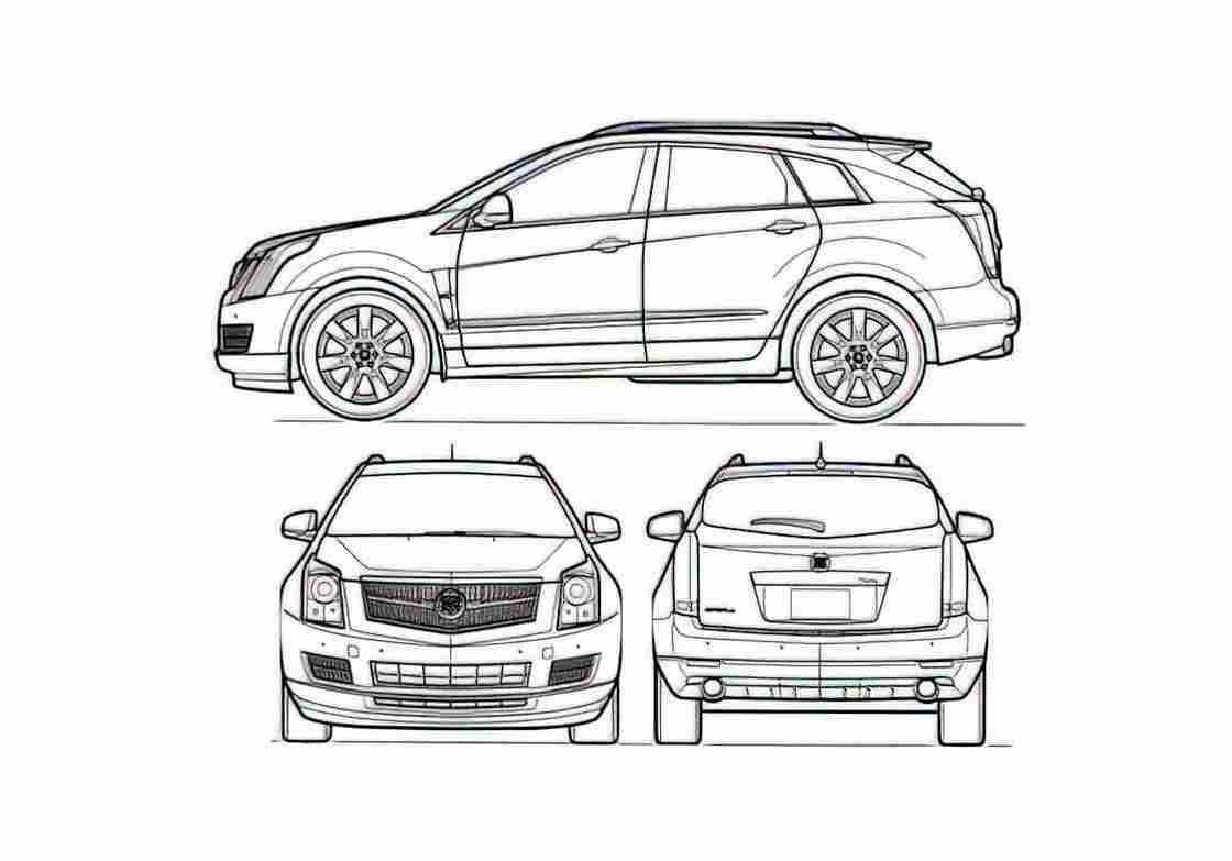 Blueprint Cadillac SRX SUV 2010 A4 Photo Print