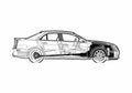 Blueprint Cadillac STS Sedan 2005 A4 Photo Print