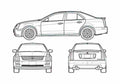 Blueprint Cadillac STS Sedan 2006 A4 Photo Print