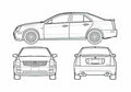 Blueprint Cadillac STS Sedan 2007 A4 Photo Print