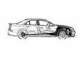 Blueprint Cadillac STS V Sedan 2006 A4 Photo Print