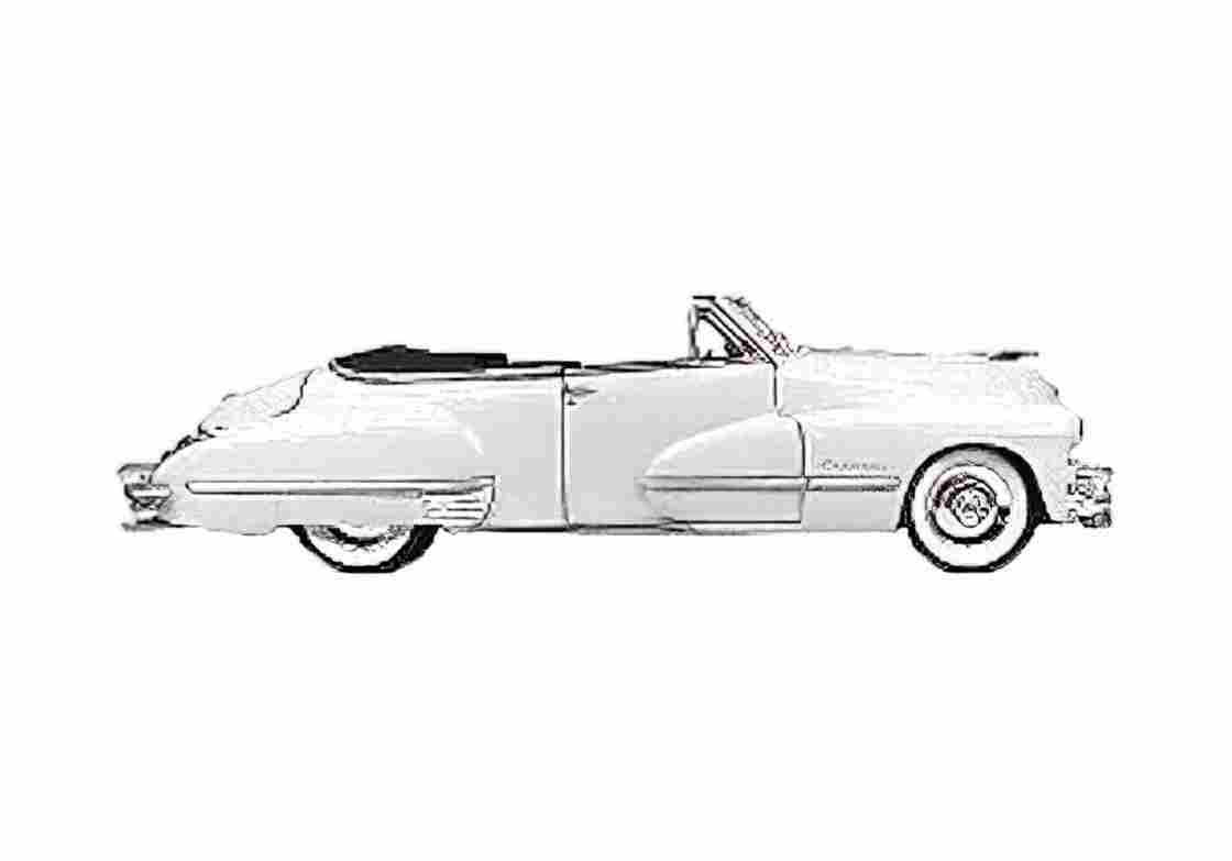Blueprint Cadillac Series 62 Convertible Cabriolet 1947 A4 Photo Print
