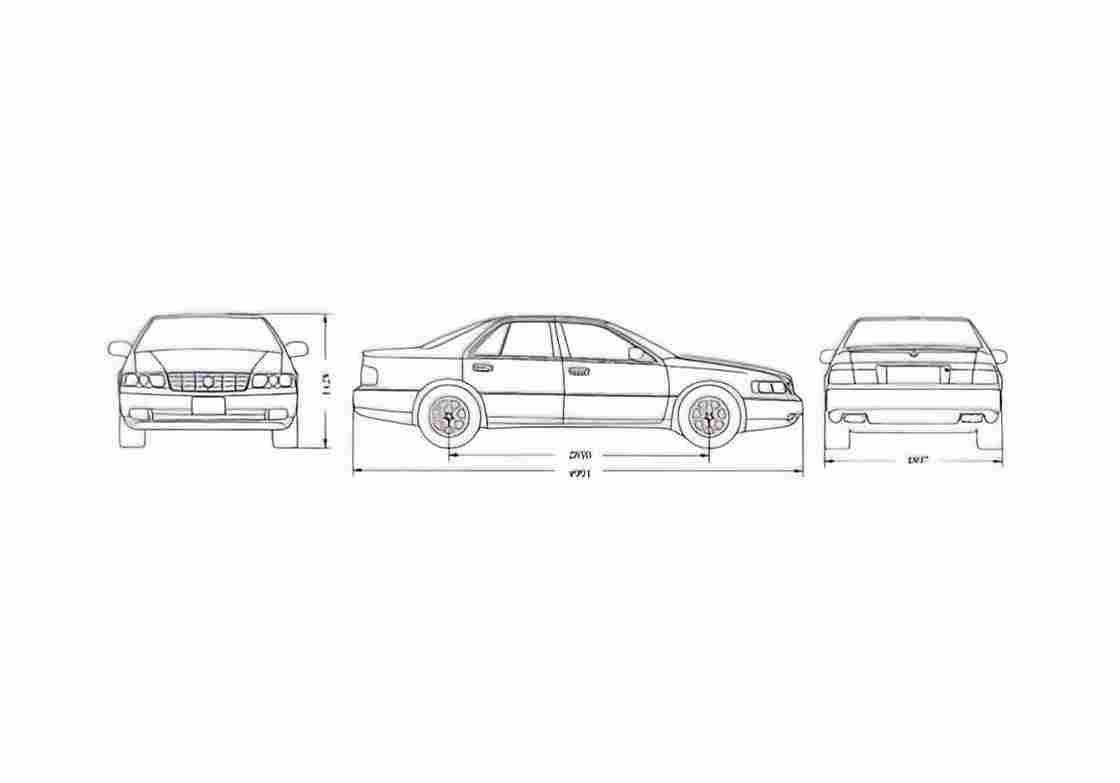 Blueprint Cadillac Seville Sedan 1998 A4 Photo Print