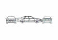 Blueprint Cadillac Seville Sedan 2002 A4 Photo Print