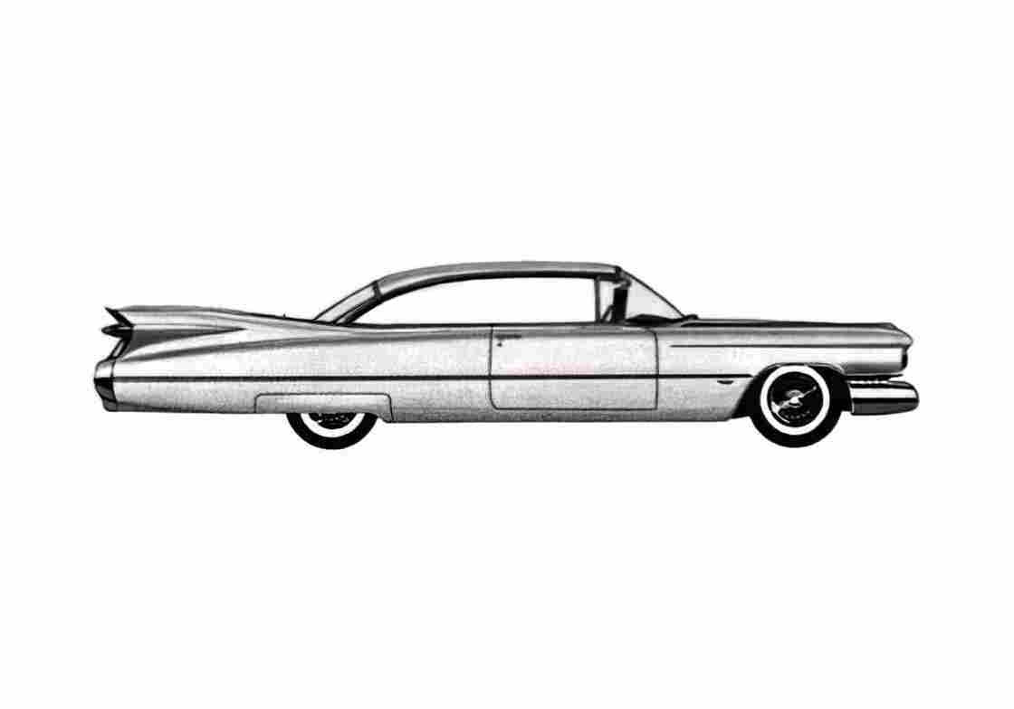 Blueprint Cadillac Sixty Two Coupe 1959 A4 Photo Print