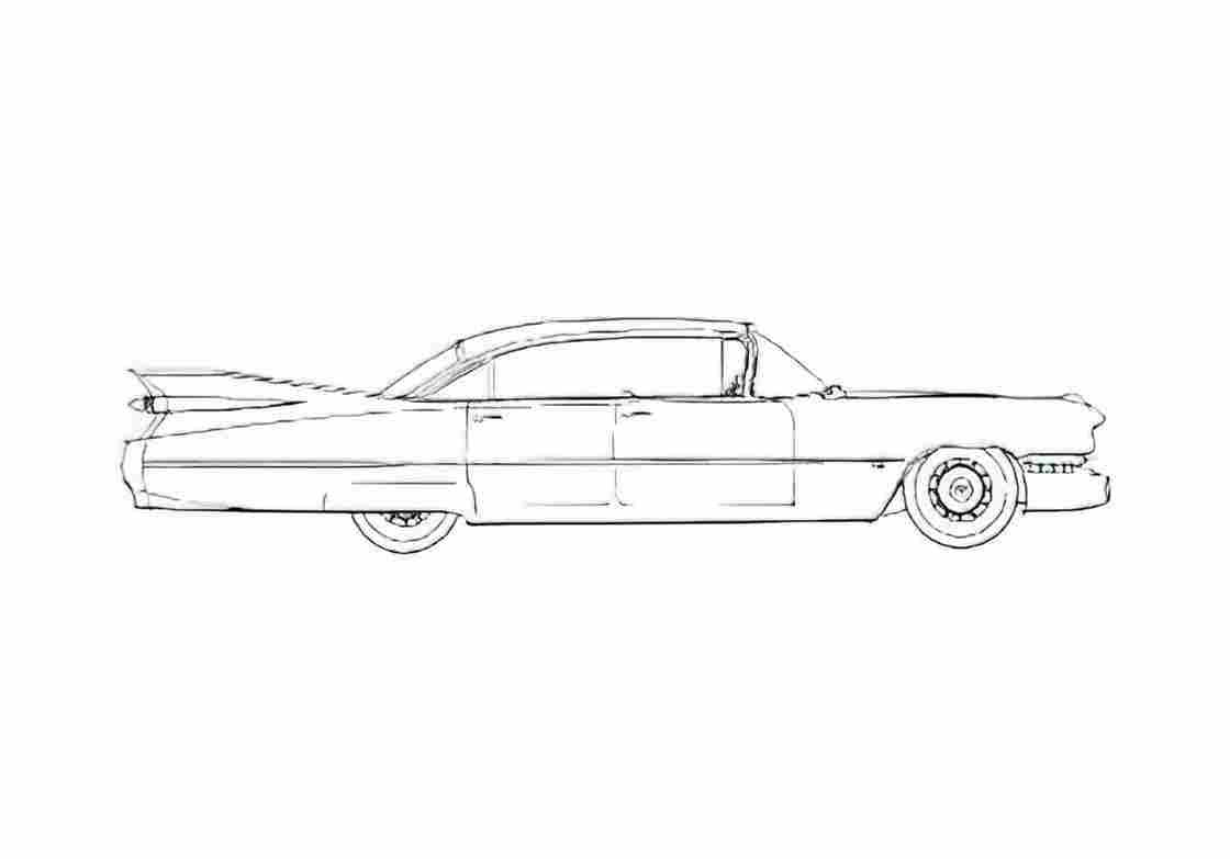 Blueprint Cadillac Sixty Two Special Hardtop Sedan 1959 A4 Photo Print