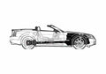 Blueprint Cadillac XLR Cabriolet 2004 A4 Photo Print