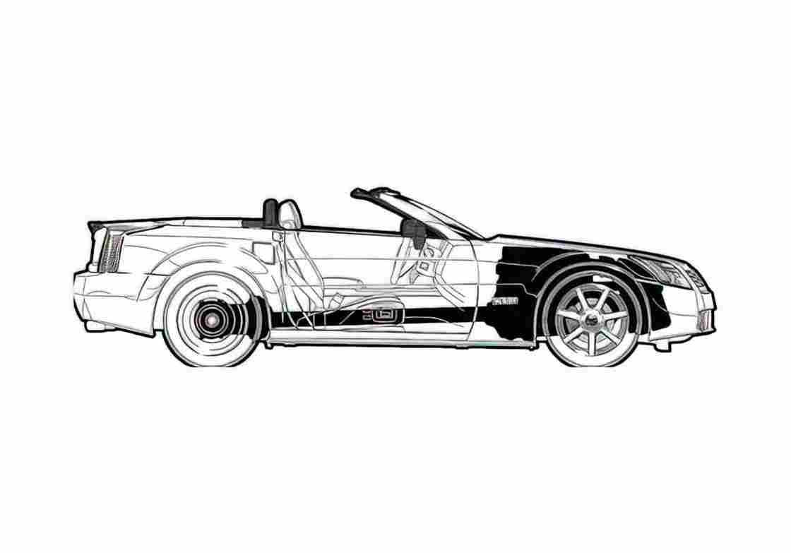 Blueprint Cadillac XLR Cabriolet 2004 A4 Photo Print