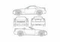 Blueprint Cadillac XLR Cabriolet 2006 A4 Photo Print