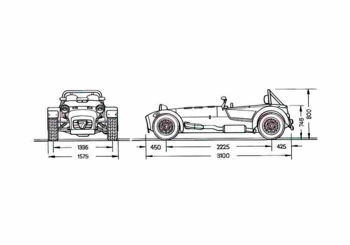 Blueprint Caterham Super Seven Cabriolet 1973 A4 Photo Print