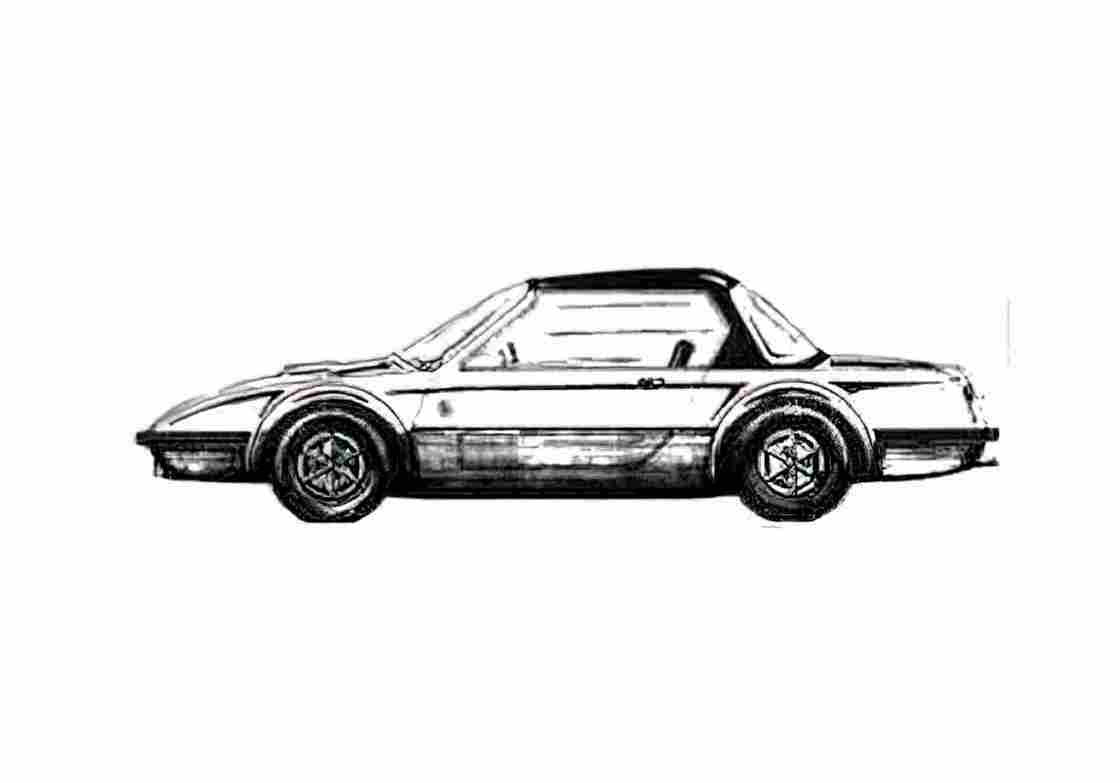 Blueprint Cavaro Serie X Coupe 1974 A4 Photo Print