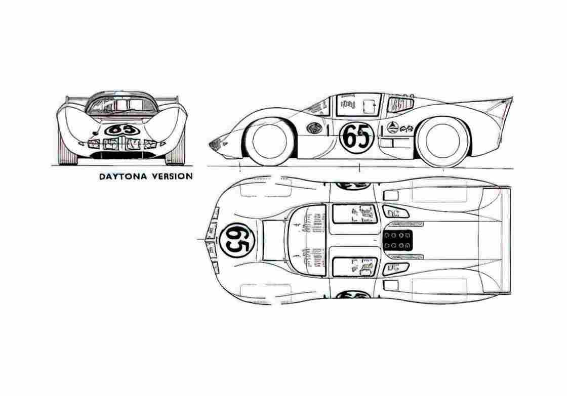 Blueprint Chaparral 2D GT Daytona OW 1966 A4 Photo Print