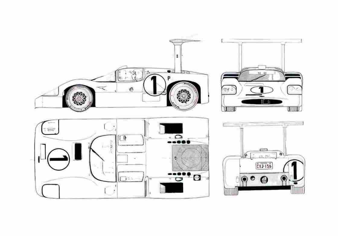 Blueprint Chaparral 2F Coupe 1967 A4 Photo Print