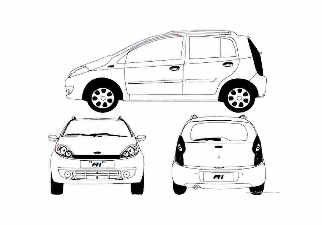 Blueprint Chery A1 Hatchback 2009 A4 Photo Print