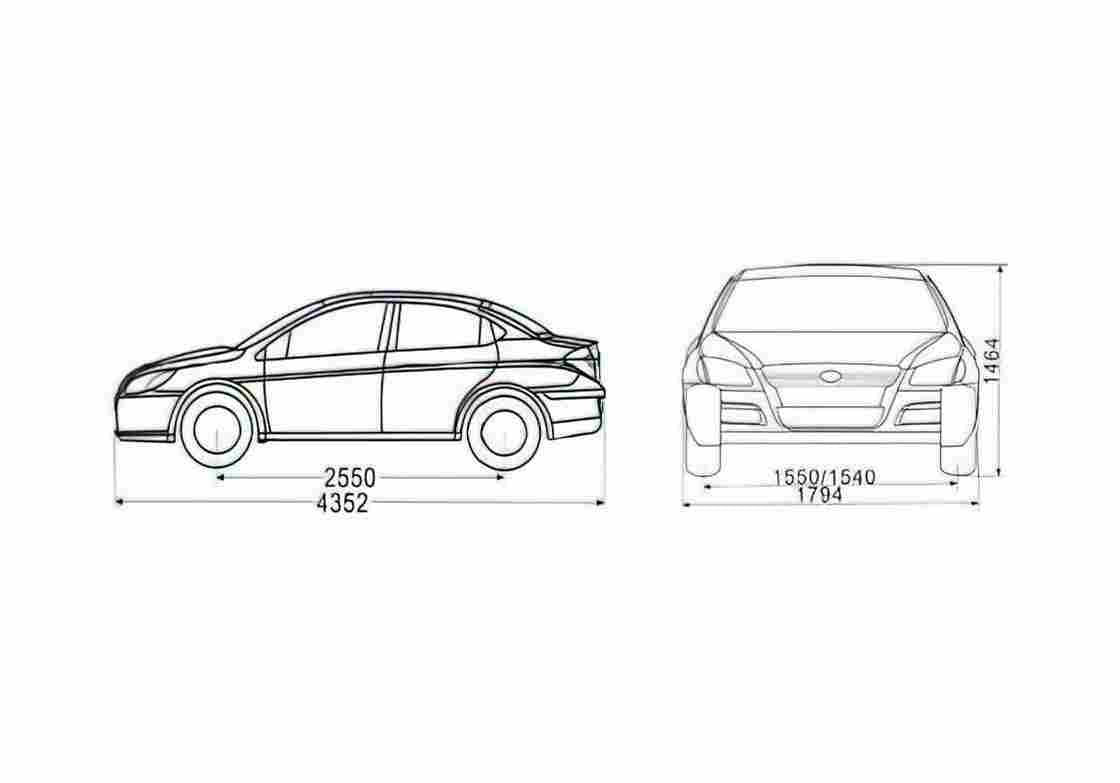 Blueprint Chery A3 Sedan 2008 A4 Photo Print