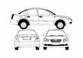 Blueprint Chery A5 Sedan 2010 A4 Photo Print