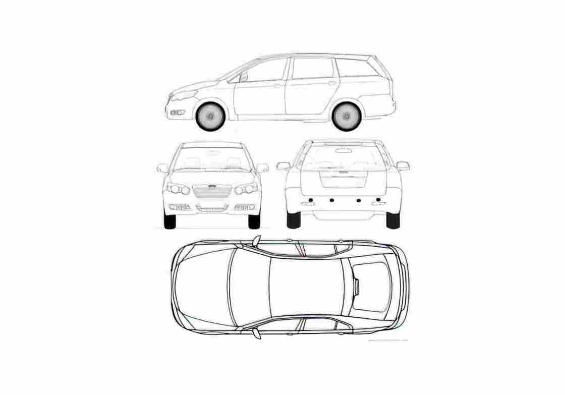 Blueprint Chery Eastar Cross V5 SUV 2007 A4 Photo Print