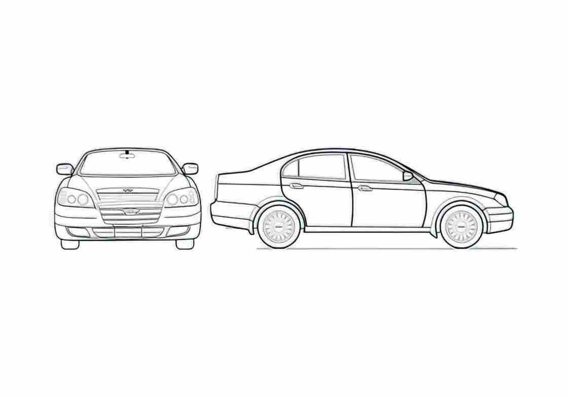 Blueprint Chery Eastar Sedan 2007 A4 Photo Print