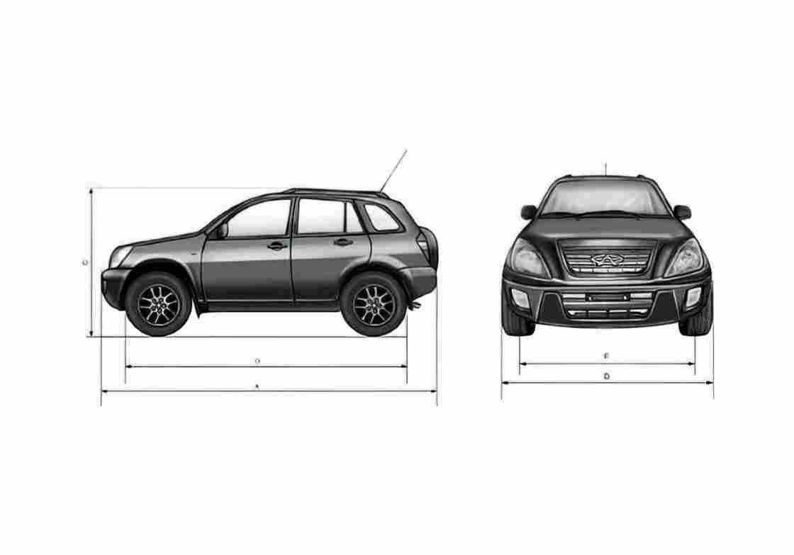 Blueprint Chery Tiggo SUV 2005 A4 Photo Print