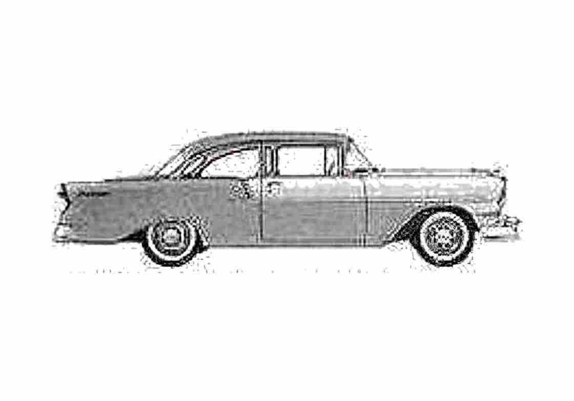 Blueprint Chevrolet 150 2 door Sedan 1956 A4 Photo Print