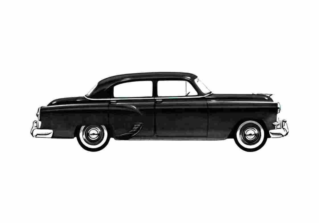 Blueprint Chevrolet 150 4 door Sedan 1953 A4 Photo Print